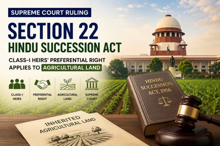 Supreme Court Clarifies Section 22 of the Hindu Succession Act: Class-I Heirs’ Preferential Right Applies to Agricultural Land